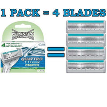 Load image into Gallery viewer, Wilkinson Sword Quattro Titanium Sensitive Refill Razor Blades 1 Pack/4 Pcs
