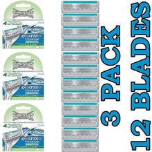 Load image into Gallery viewer, Wilkinson Sword Quattro Titanium Sensitive Refill Razor Blades 1 Pack/4 Pcs
